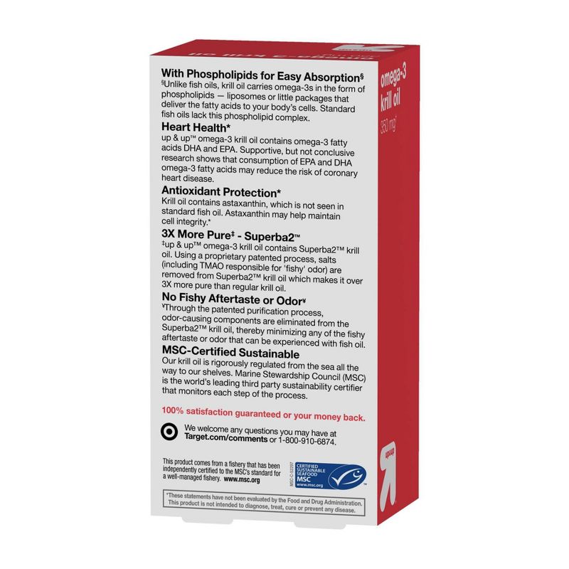 Omega-3 Krill Oil Dietary Supplement Softgels - 60ct - up & up™