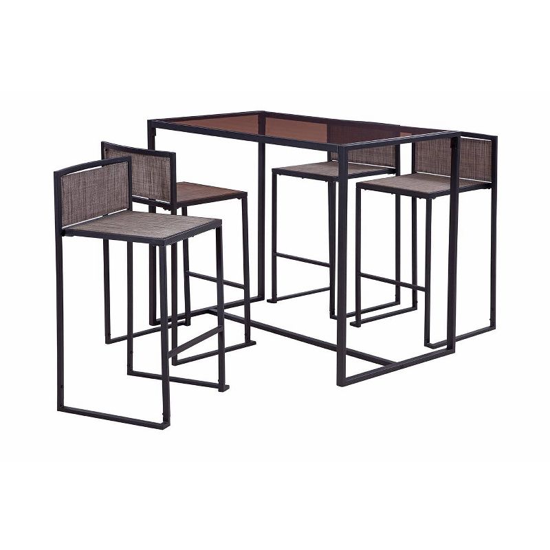 5pc Drake Patio Set Black - Apollo Outdoor