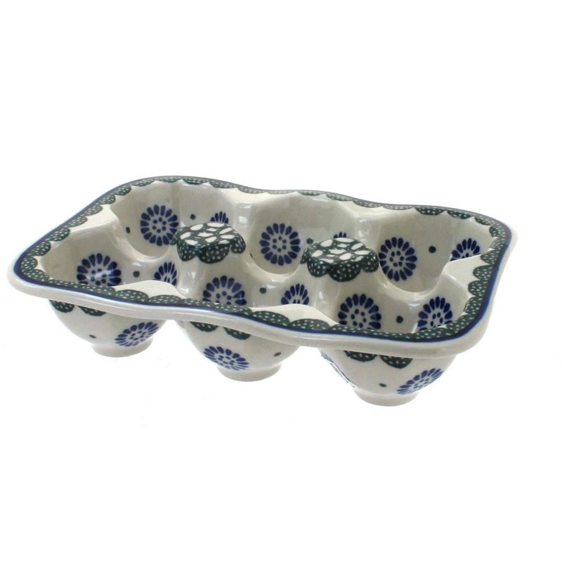 Blue Rose Polish Pottery Maia Egg Tray - 6 Count