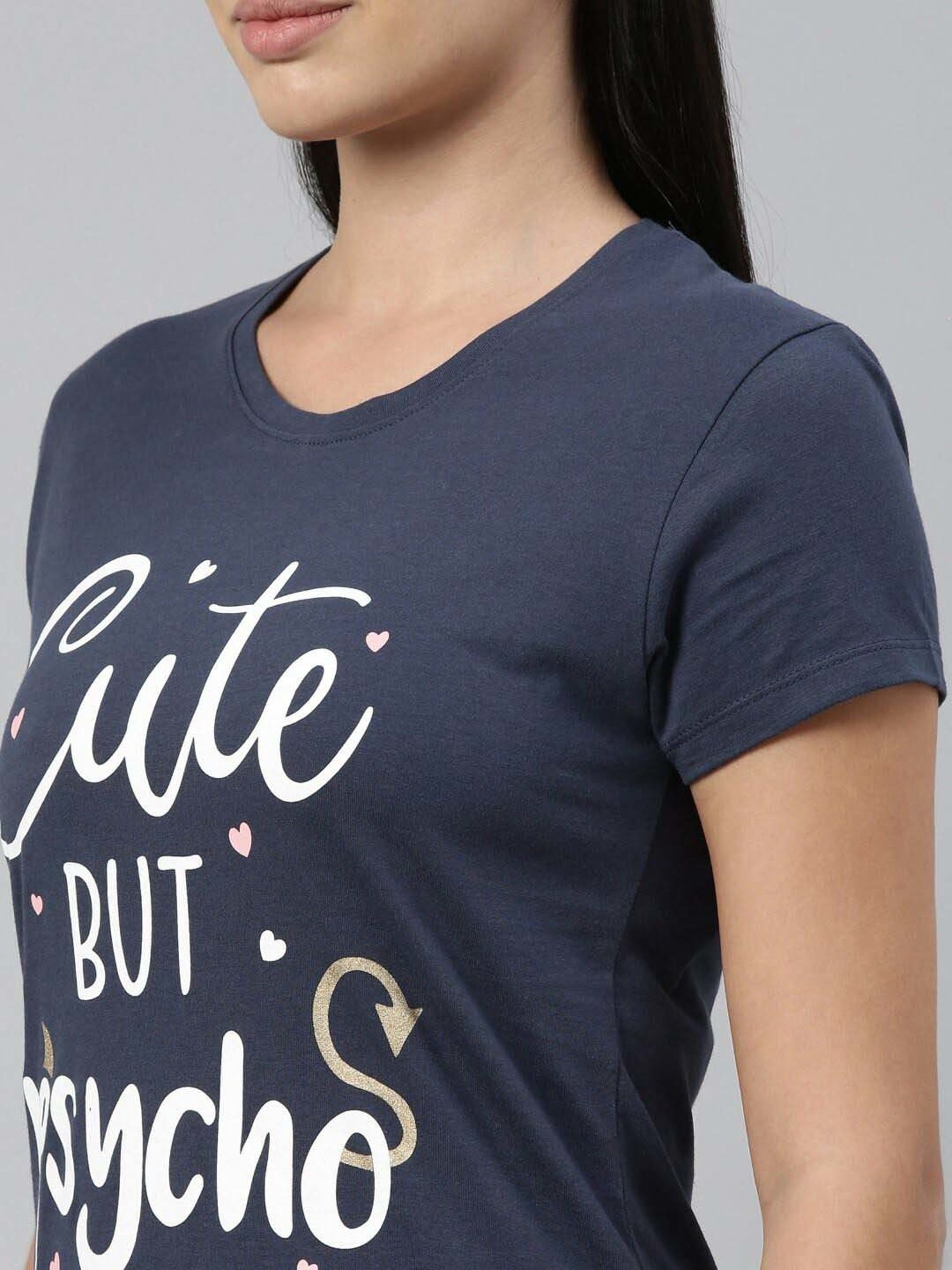 TWIN BIRDS Blue Printed Sleep Tee