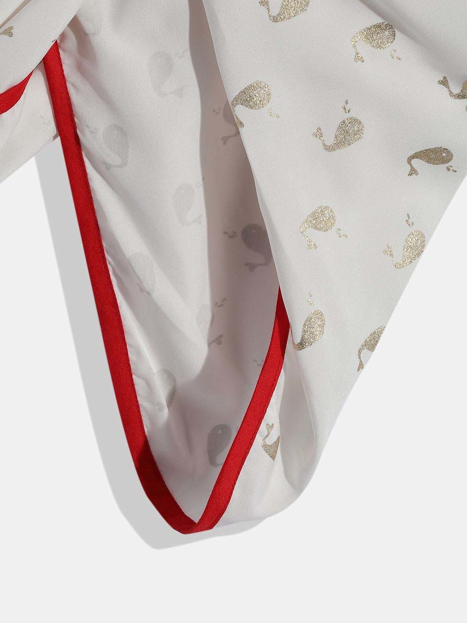 TWISHA Kids White & Red Embroidered Jumpsuit