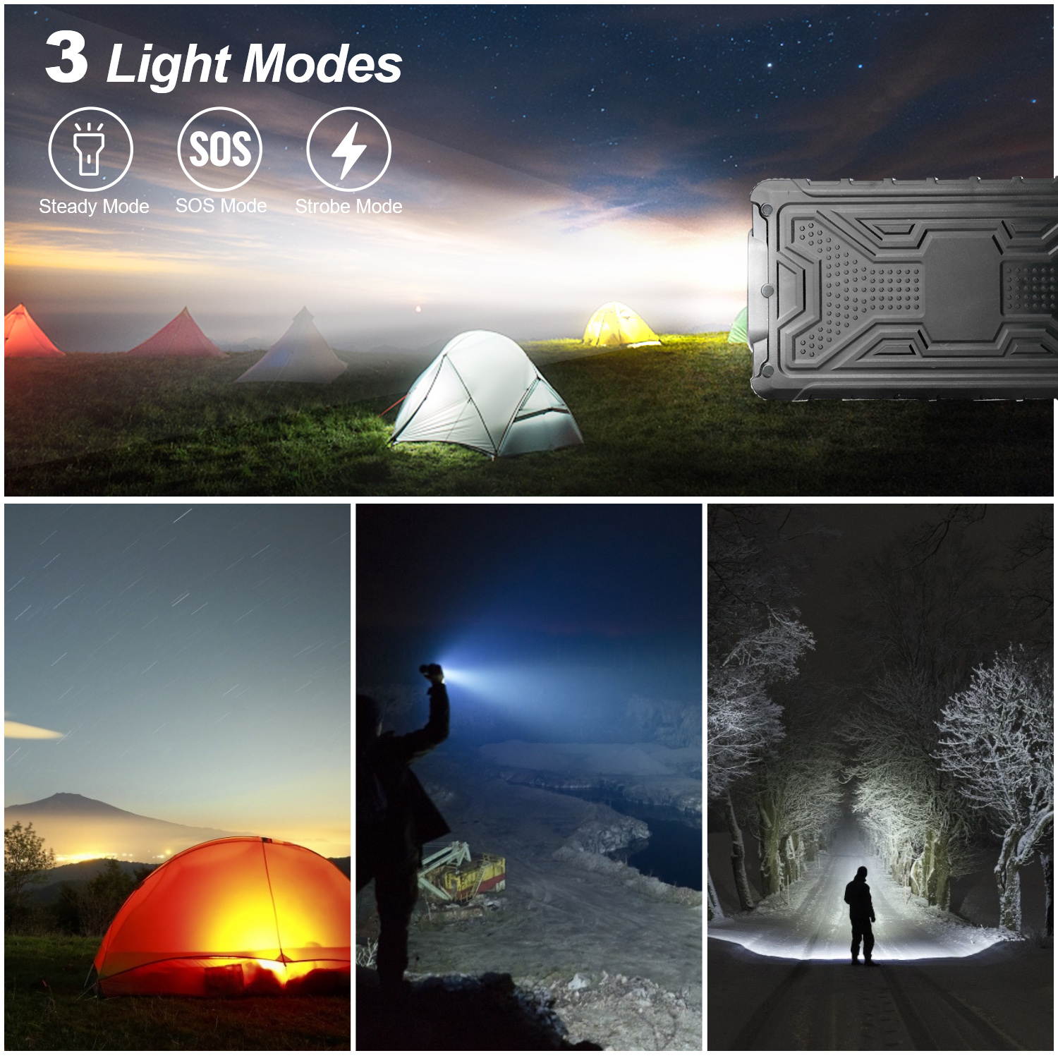 Donwell LED Light Digital Display Solar Wireless Charger High Capacity 10000mA Fast Charging Mobile Power Supply Portable Power Bank for iPhone/iPad/iPod/Samsung ,and more