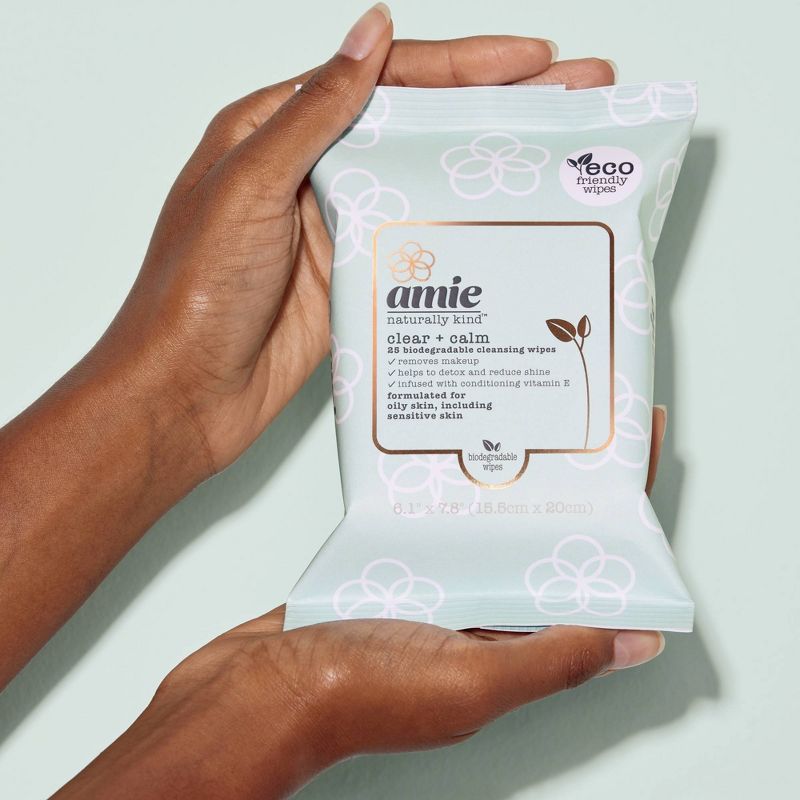 Amie Clear & Calm Cleansing Wipes - Green - 25ct