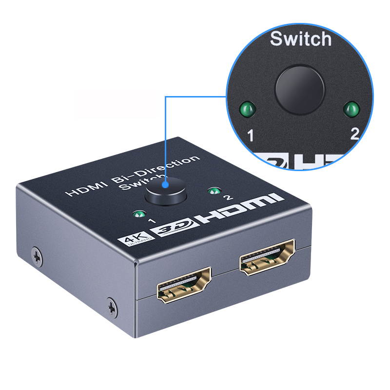 HDMI Bi-Direction Switch 4K 1x2/2x1 HDMI-compatible Switcher 2 in1 Out for PS4/3 TV Box Switcher Adapter