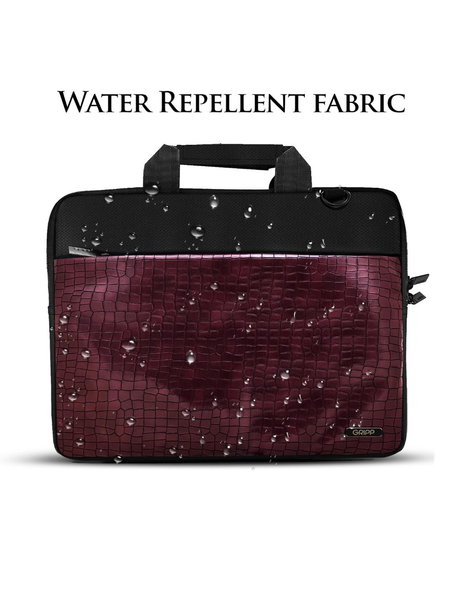 Gripp Croc Compact Fleet Executive Business Laptop & Tablet Bag For Macbook 13.3 & 14 (Burgundy)
