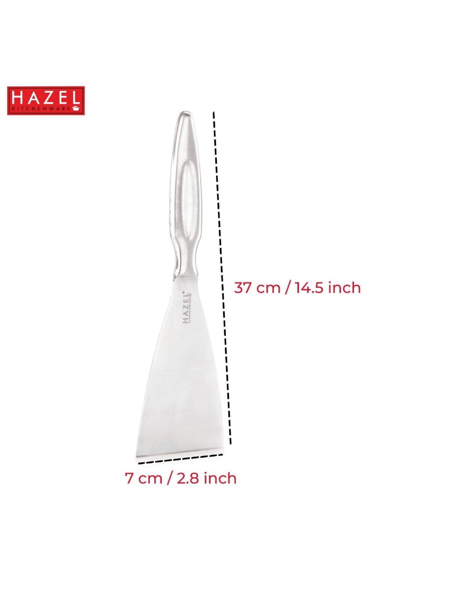 HAZEL Silver Stainless Steel Pizza Cutter with Handle