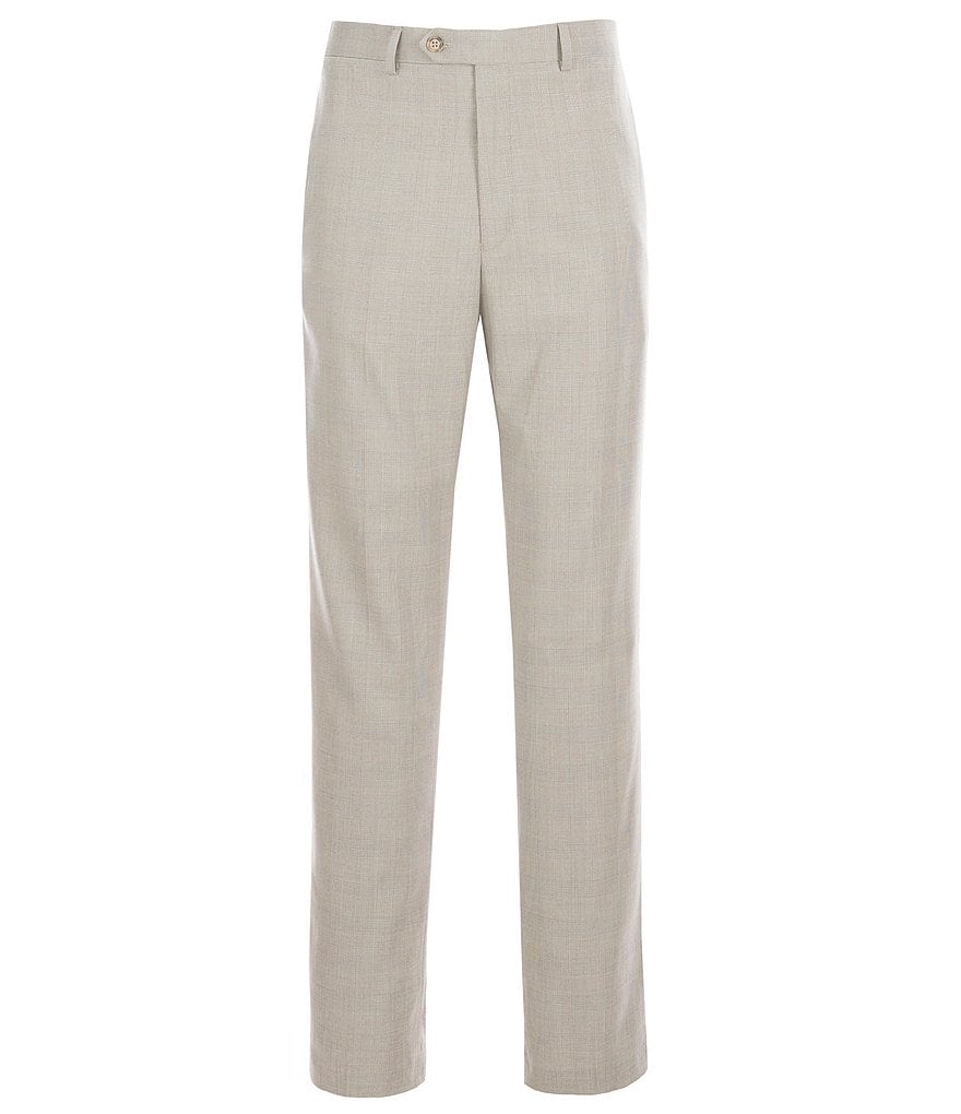 Hart Schaffner Marx Plaid Flat-Front Trouser Pants
