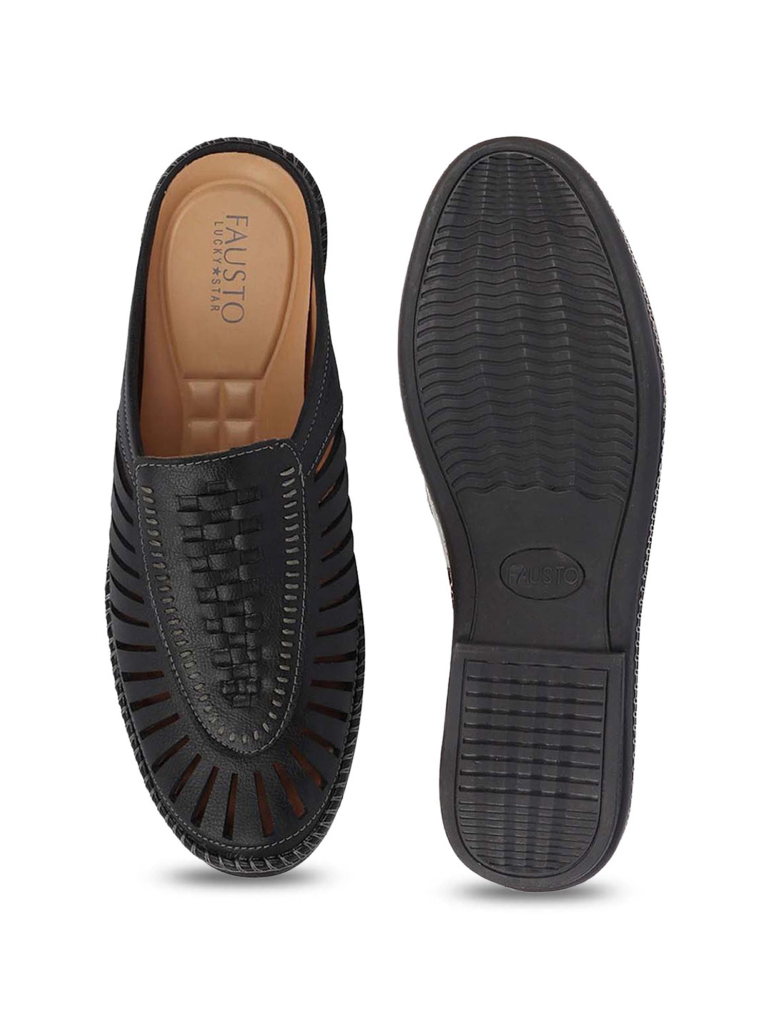 Fausto Men's Black Mule Shoes