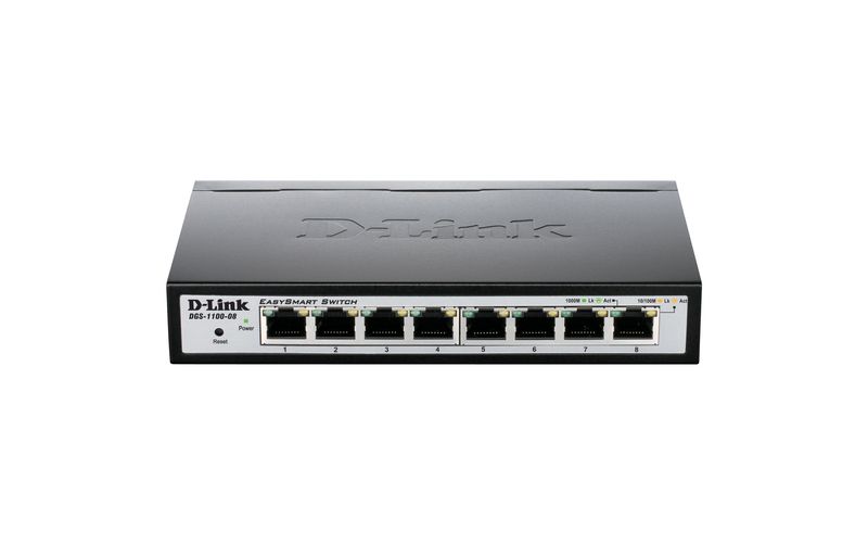 D-Link DGS-1100-08 Ethernet Switch - 8 Ports - Manageable - 2 Layer Supported - Twisted Pair - Desktop - Lifetime Limited Warranty