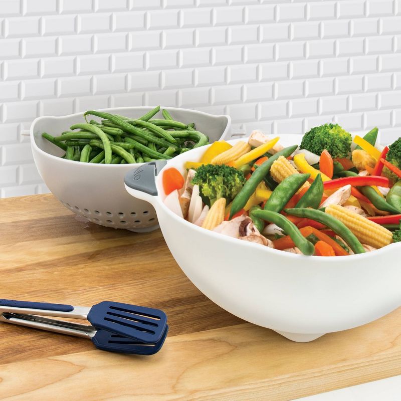 Tovolo 3.5qt Soak N' Strain Colander Oyster Gray