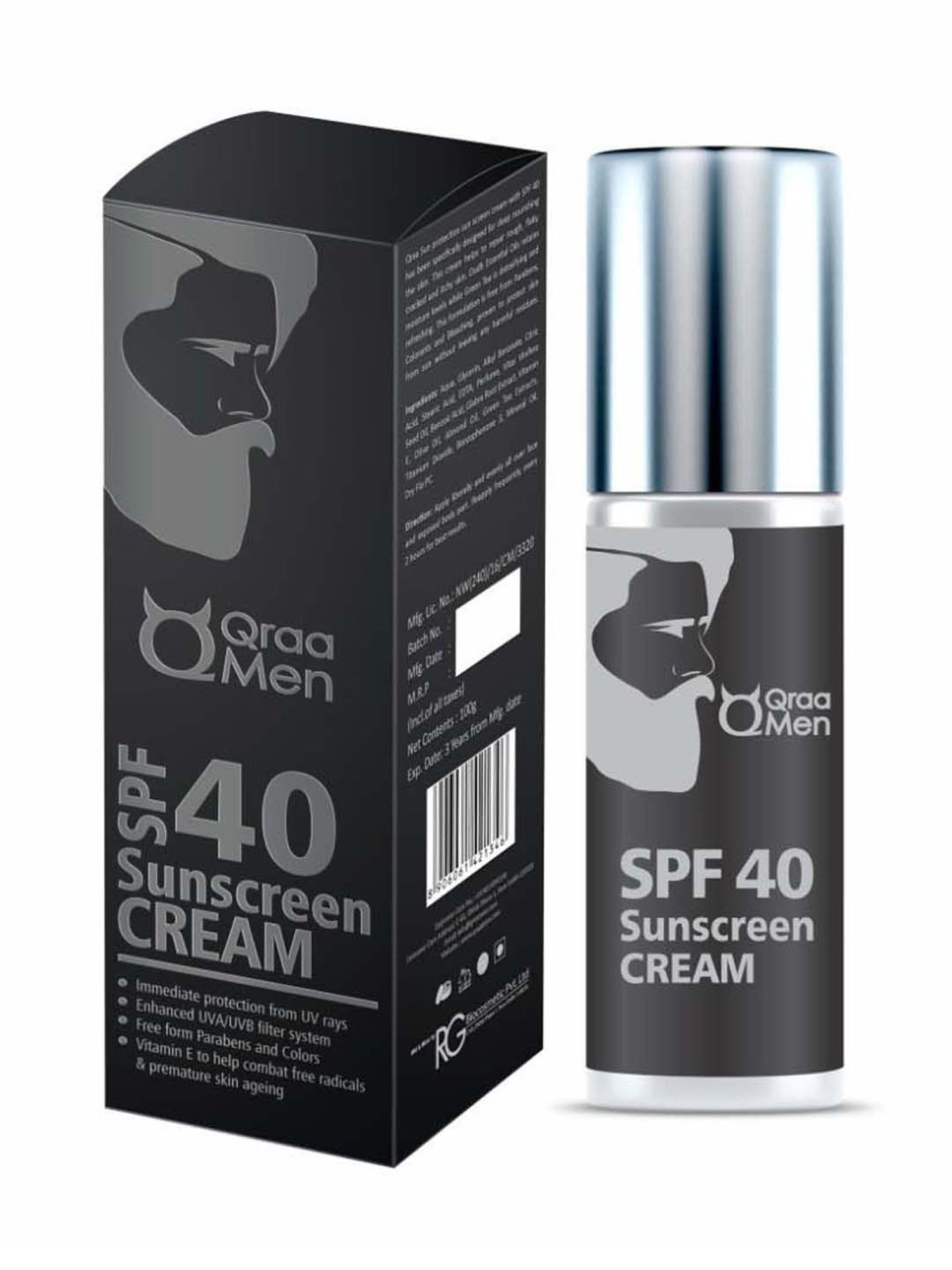 Qraa Men Spf 40 Pa+++ Sunscreen - 100 gm