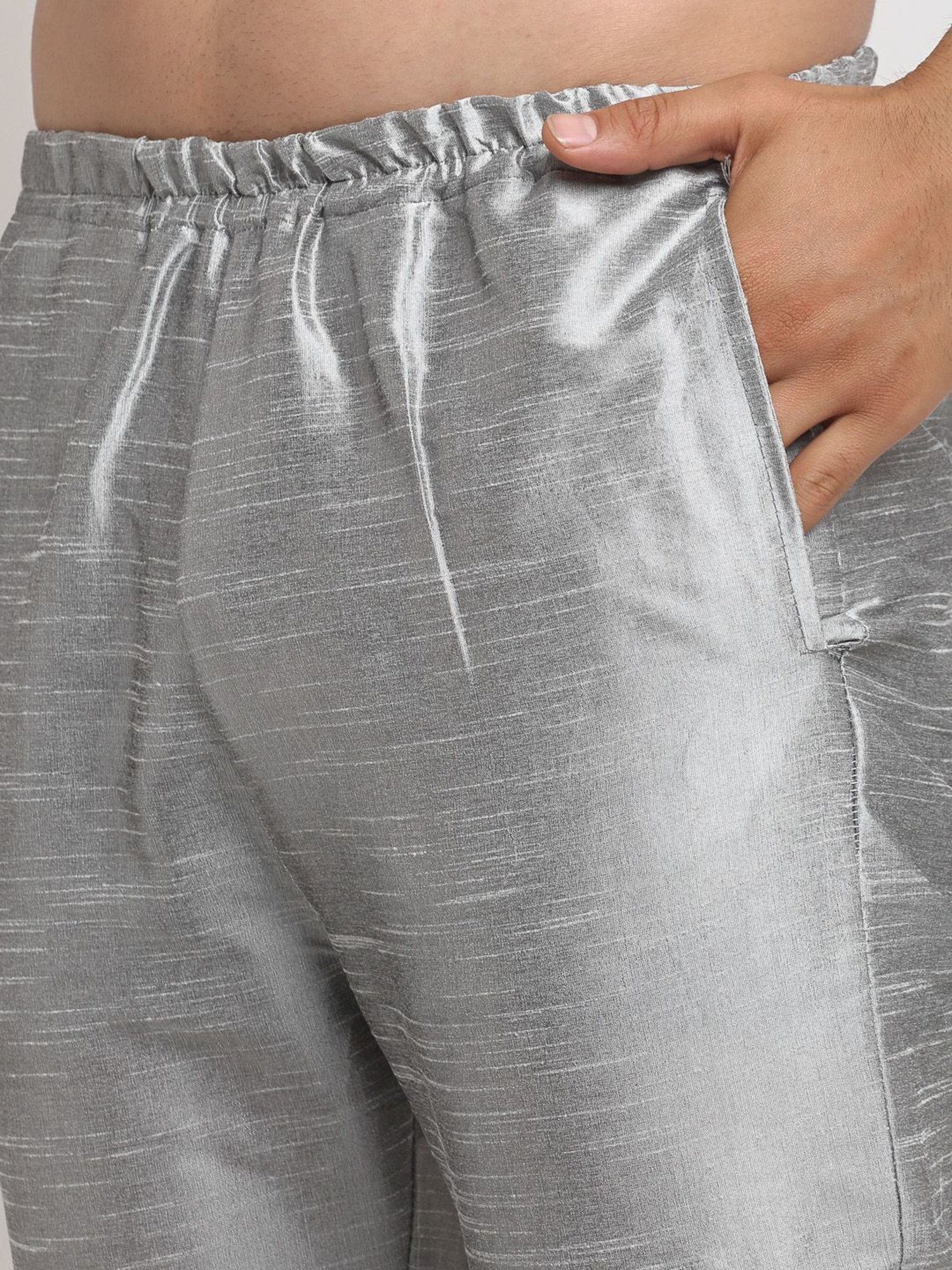 Benstoke Grey & Pink Regular Fit Printed Kurta Set With Jacket