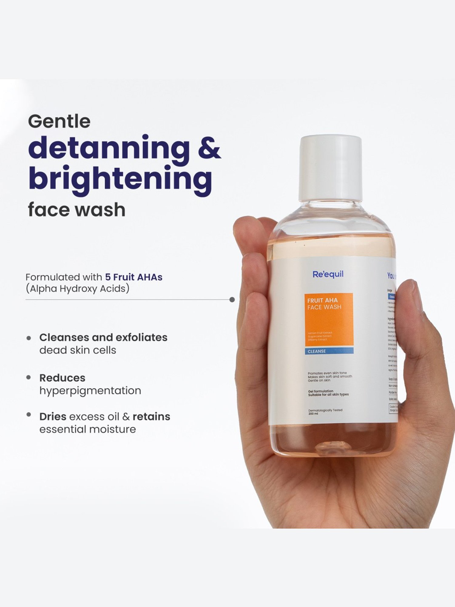 Re'equil Fruit AHA Hyperpigmentation & Skin Brightening Face Wash - 200 ml - 200 ml