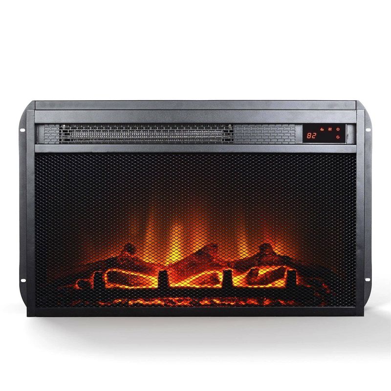23"x14" Electric Fireplace Insert with Mesh Front Black - Room & Joy