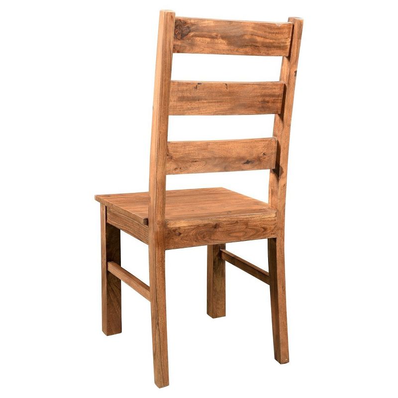 Set of 2 Angled Acacia Wood Chair - Timbergirl