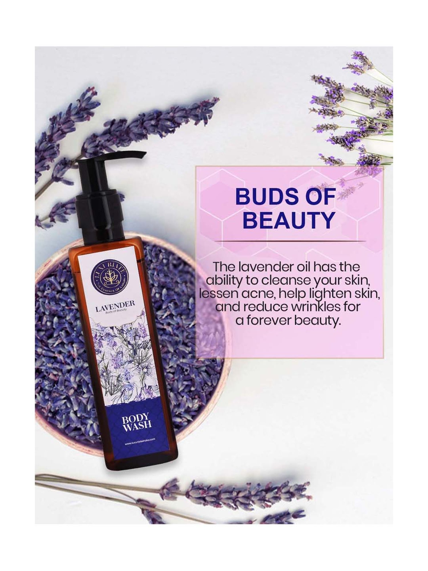 Luxuriate Lavender Buds of Beauty Fresh Body Wash Shower Liquid - 200 ml