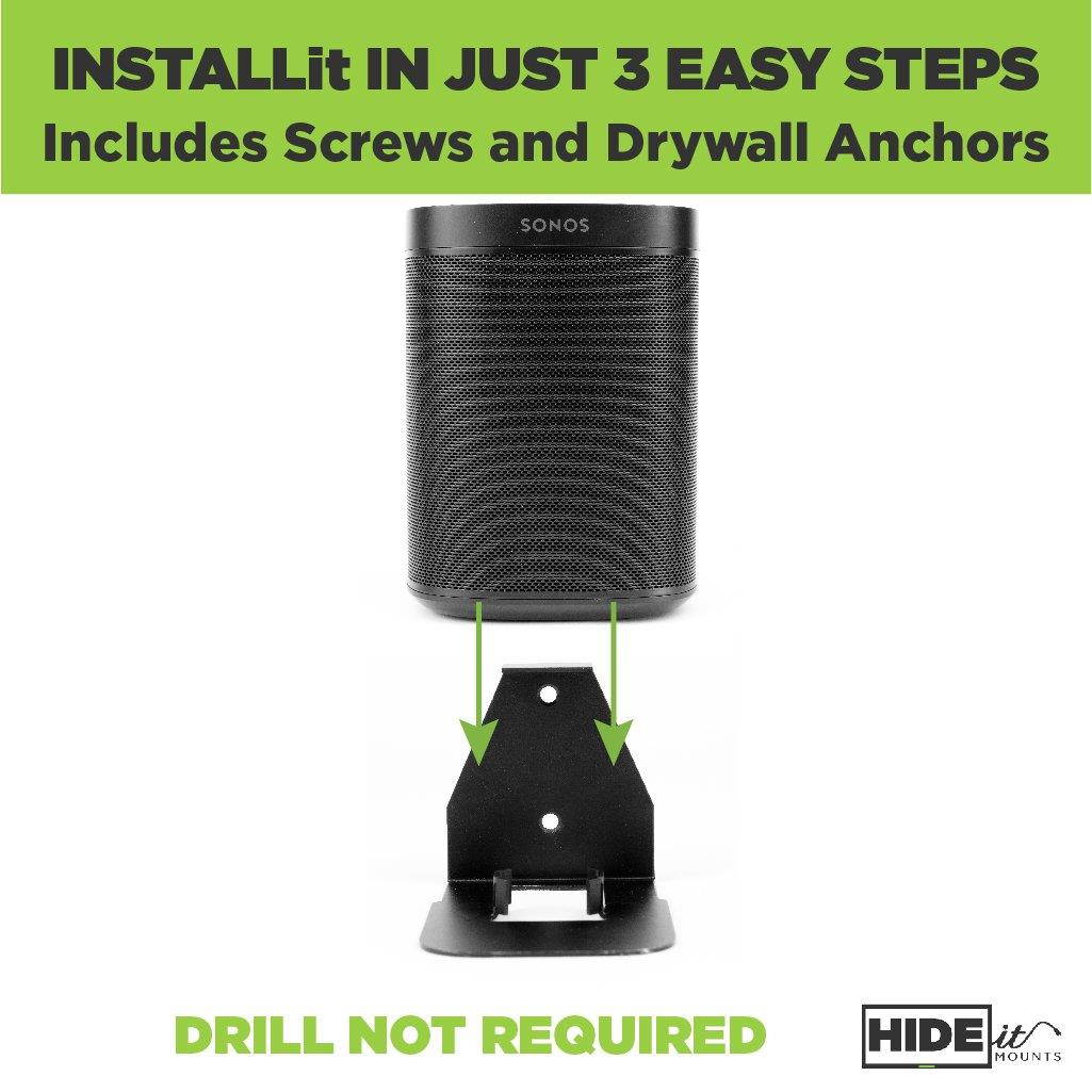 HIDEit Sonos One/Play:1 Mount- Wall Mount for Sonos One or Play:1 - Made in the USA