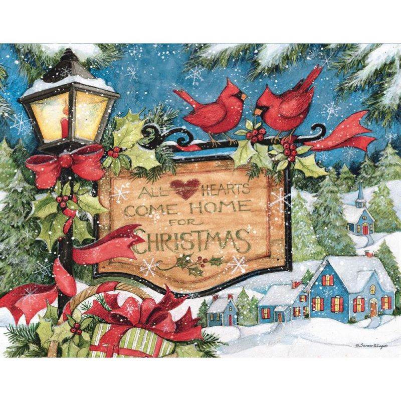 Lang Companies,  Hearts to Come Home Boxed Christmas Cards (18 pack) w/ Decorative Box by Susan Winget