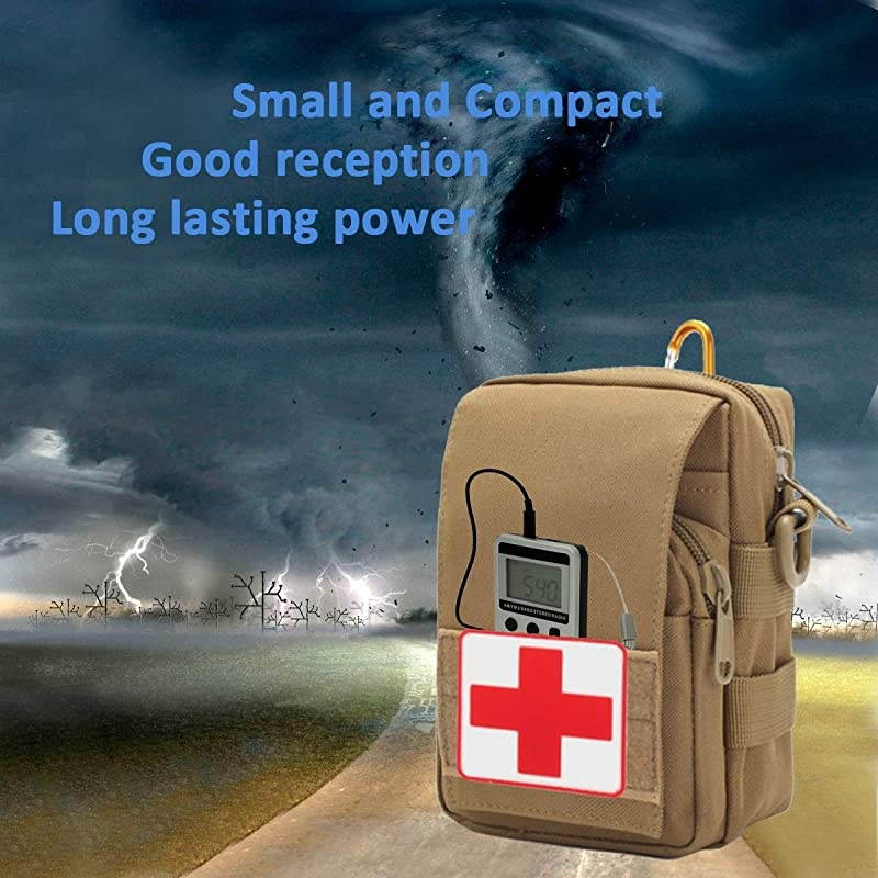 Pocket Small Radio by  Personal Mini AM FM Portable Digital Tuning Transistor Radios with Best Reception Earphones Lanyard and Rechargeable Battery for Walking Jogging Exercising Silver