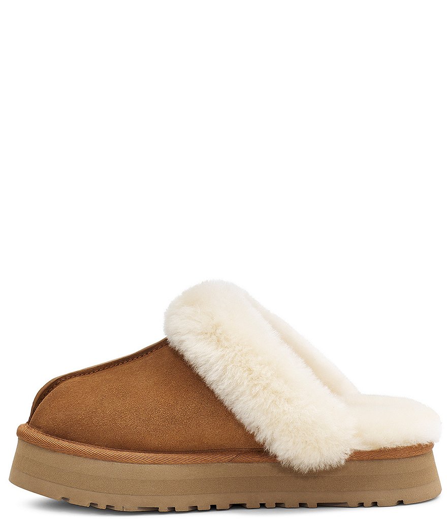 UGG&reg; Disquette Suede Fur Flatform Slides