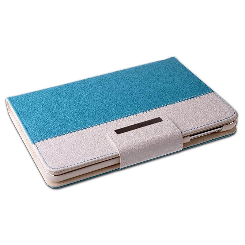 Case for iPad Mini 4, Rotating Case Cover for Ipad Mini 4 with Wallet and Pocket with Hand Strap with Smart Cover Function for iPad Mini 4 2015 (Teal Blue)