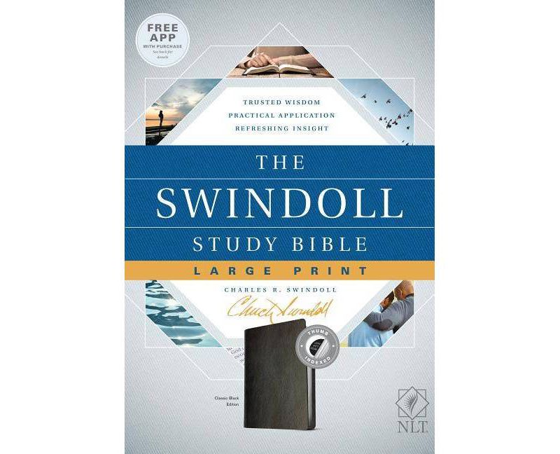 The Swindoll Study Bible NLT, Large Print - (Leather Bound)