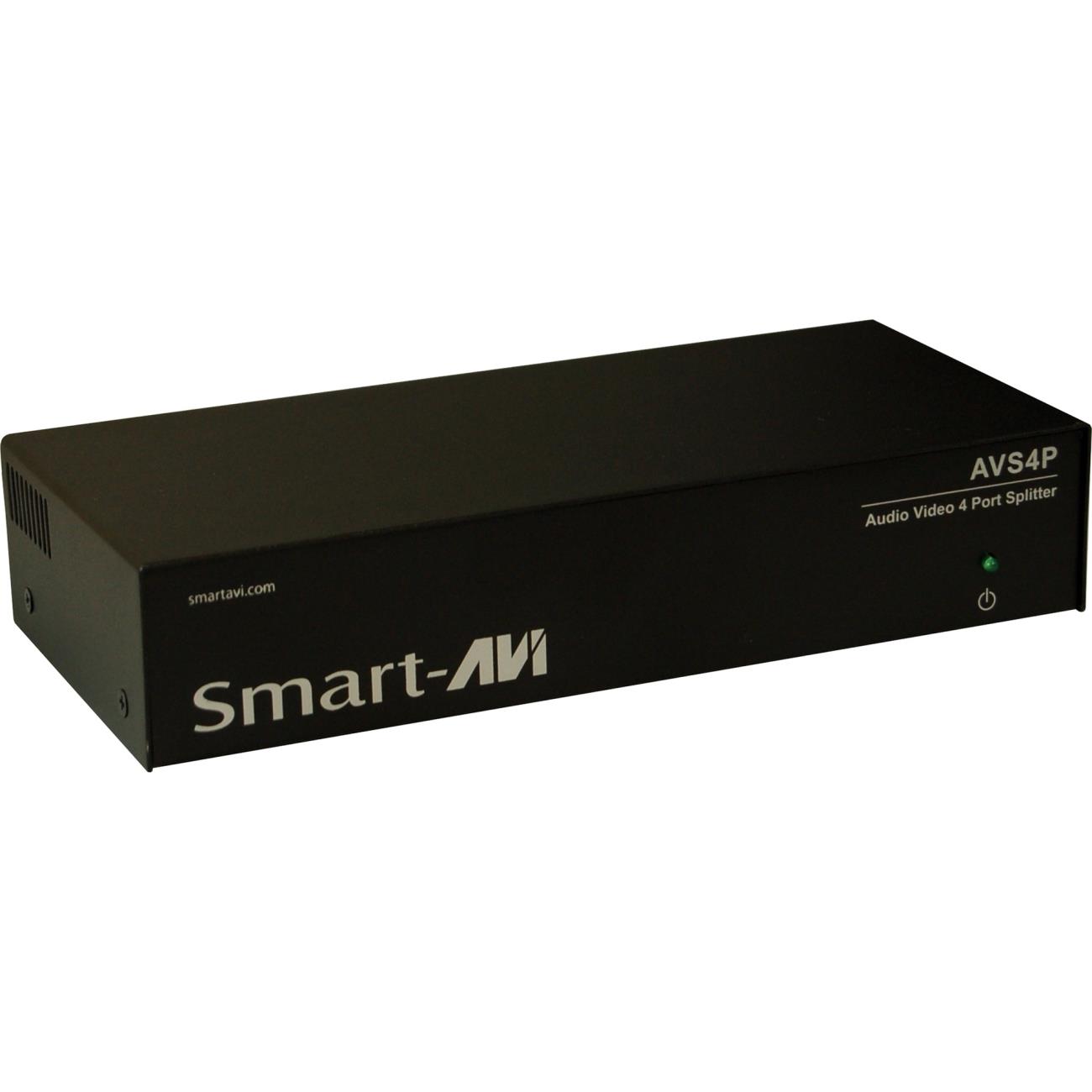 Smart AVI - AVS4PS - SmartAVI WUXGA/Audio Splitter 4-Port - 1900 x 1200 - 400 MHzMaximum Video Bandwidth - 100 ft