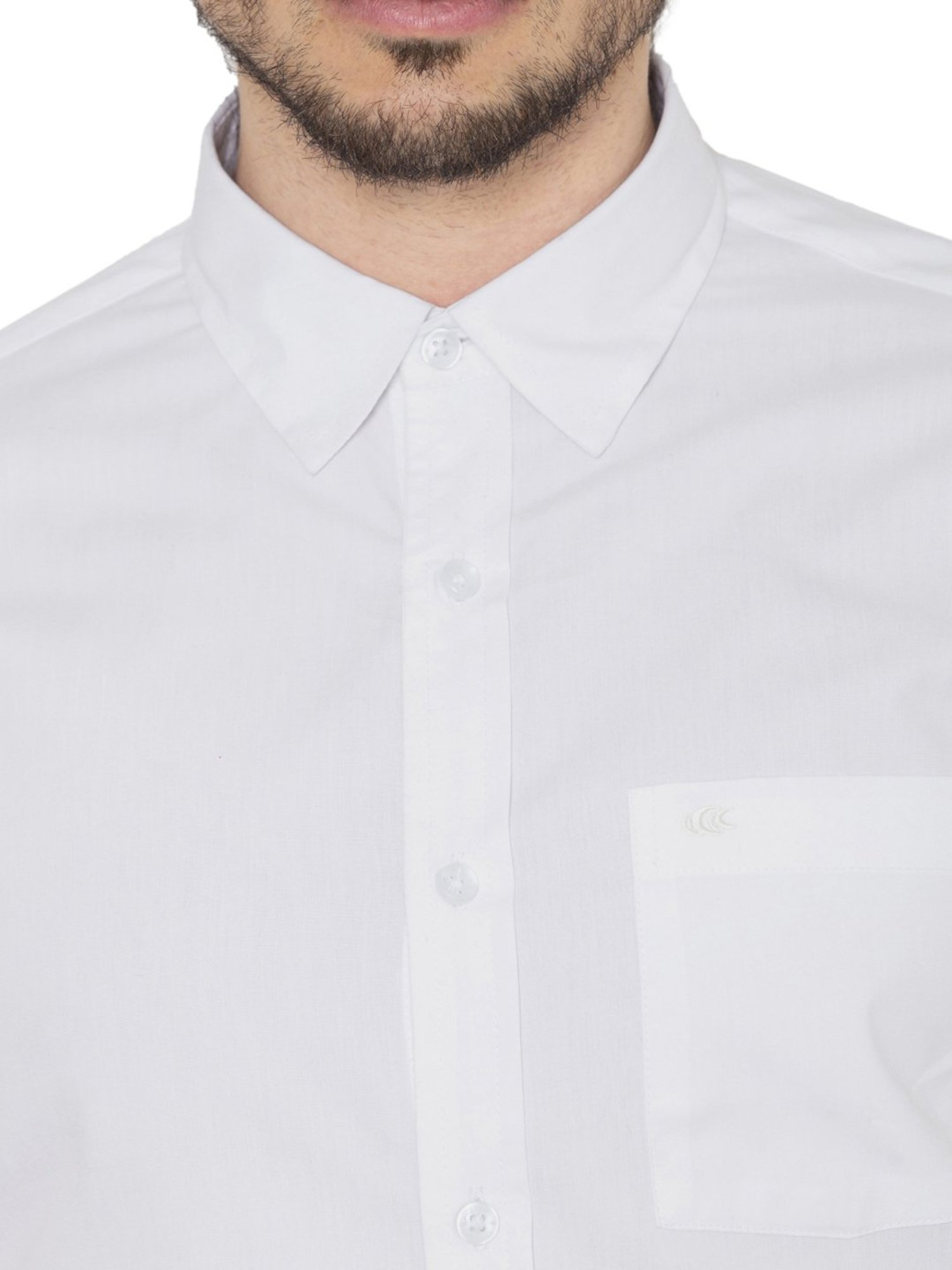 Allen Cooper White Cotton Regular Fit Shirts