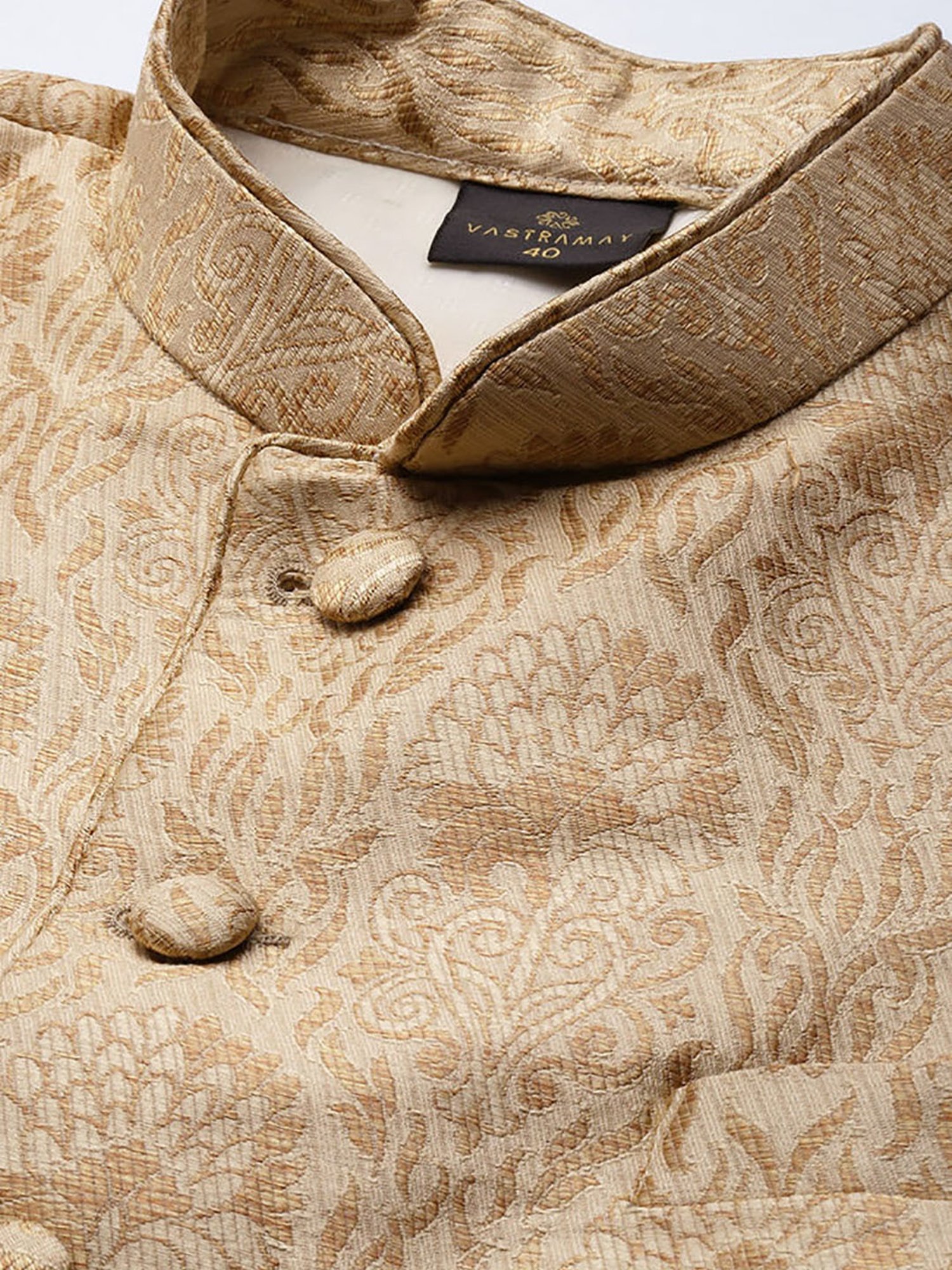 Hangup Cream Regular Fit Ethnic Blazer