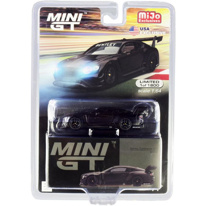 Bentley Continental GT3 (RHD) Test Car (2018) Matt Black Ltd Ed 1800 pcs 1/64 Diecast Model Car by True Scale Miniatures