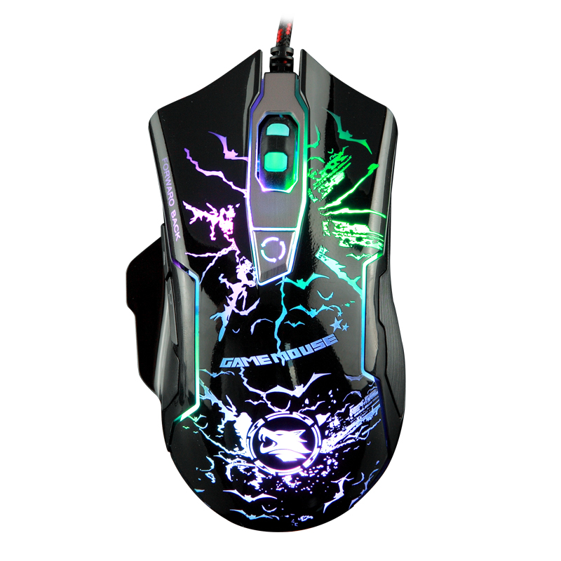 M728 Gaming Mouse Wired, USB Optical Computer Mice with LED Backlit, 4 Adjustable DPI Up to 3200, Ergonomic Gamer Laptop PC Mouse for Windows 7/8/10/XP Black