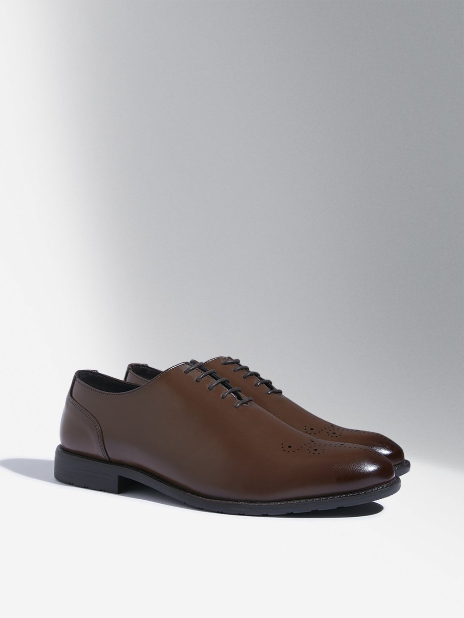 SOLEPLAY by Westside Brown Perforated Lace-Up Shoes