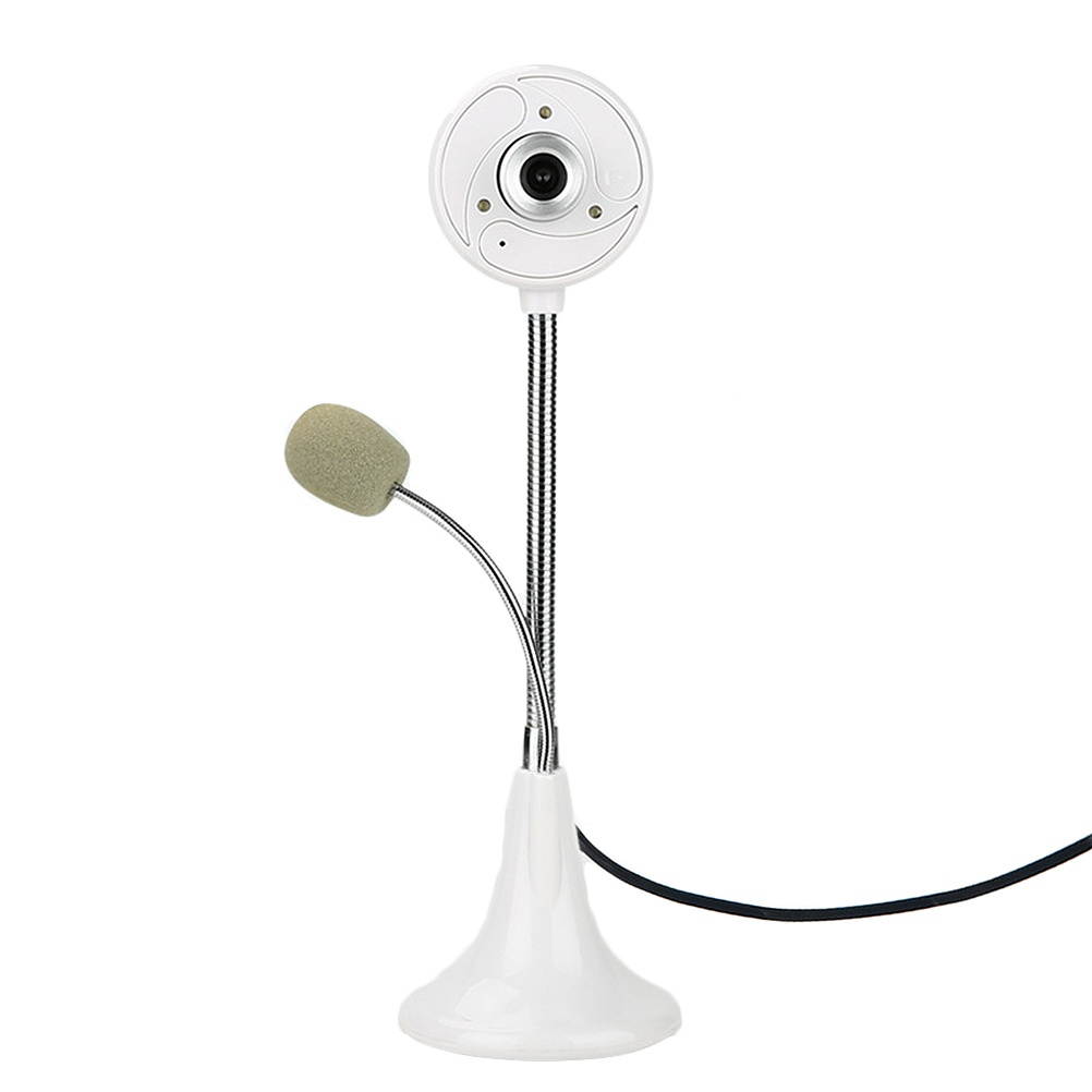 Desktop Digital Camera Driver-free Camera Desktop PCs Camera Professional Computer Webcam for Online Teaching Live (White)