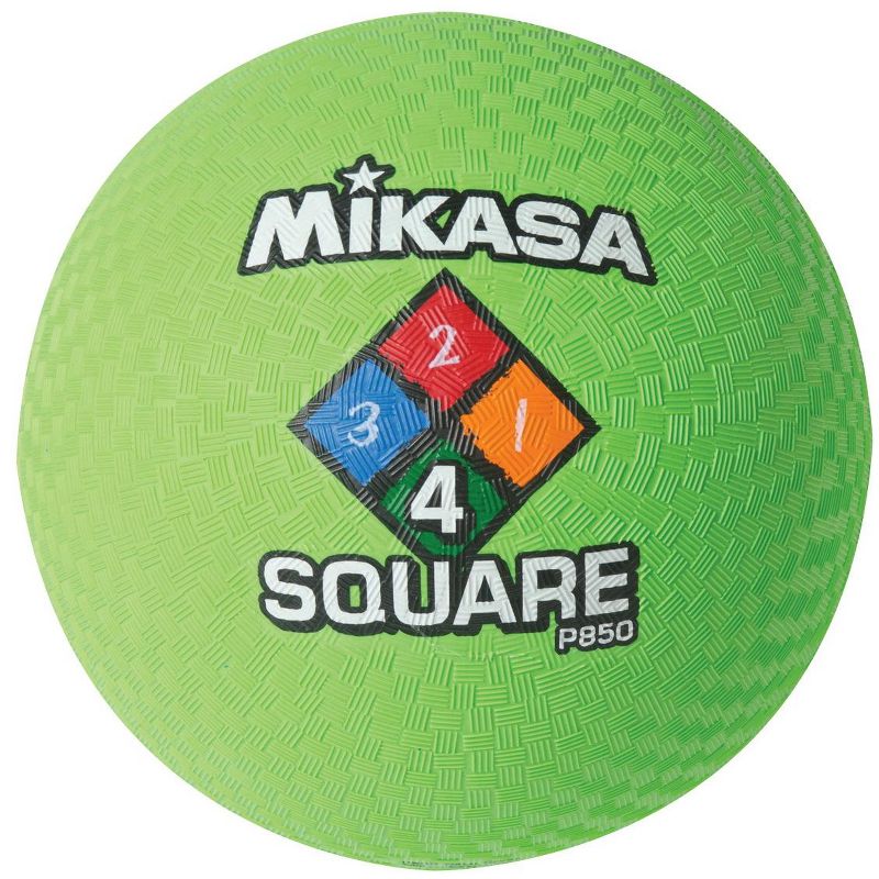 Mikasa Rubber Cover Playground Ball, 8-1/2 Dia in, Neon Green, 4-Square, Round