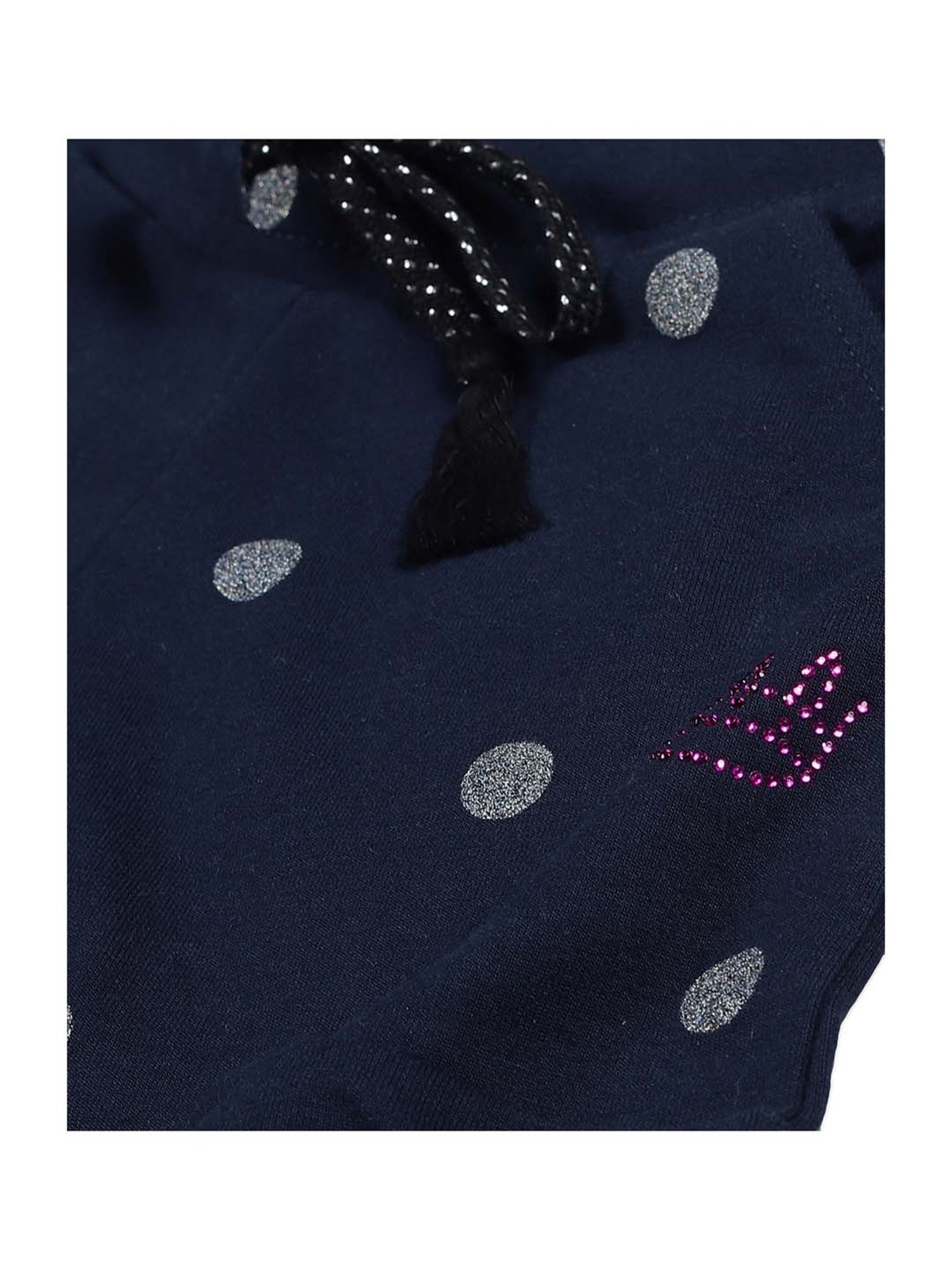 Plum Tree Kids Pink & Black Cotton Printed T-Shirts & Short Set