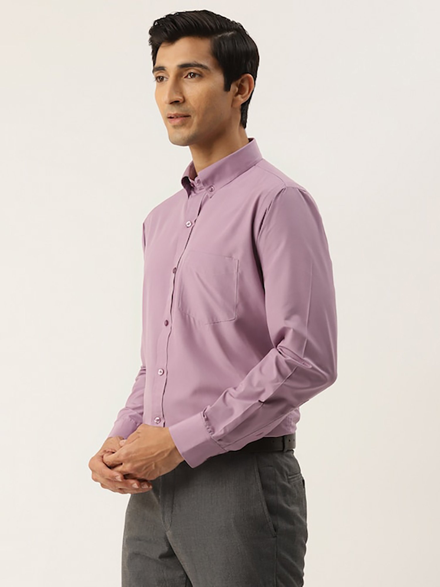 English Navy Mauve Slim Fit Shirt