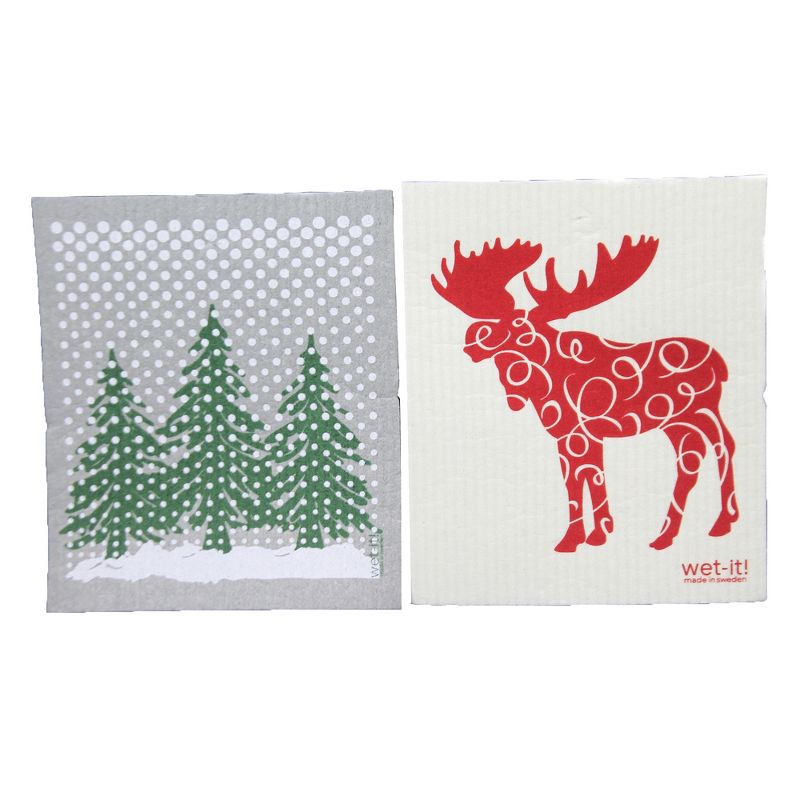 Swedish Dish Cloth 8.0" Red Cycle Absorbent Kitchen Eco Friendly  -  Dish Cloth