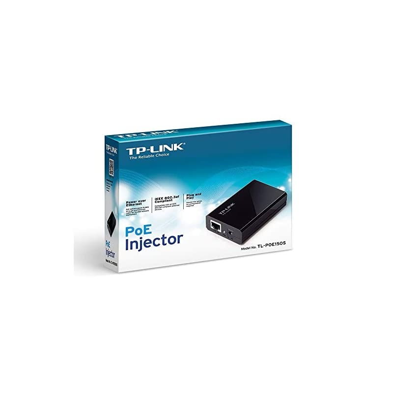 802.3af Gigabit PoE Injector | Convert Non-PoE to PoE Adapter | Auto Detects the Required Power, up to 15.4W | Plug & Play | Distance Up to 100 meters (328 ft.) | Black (TL-PoE150S)