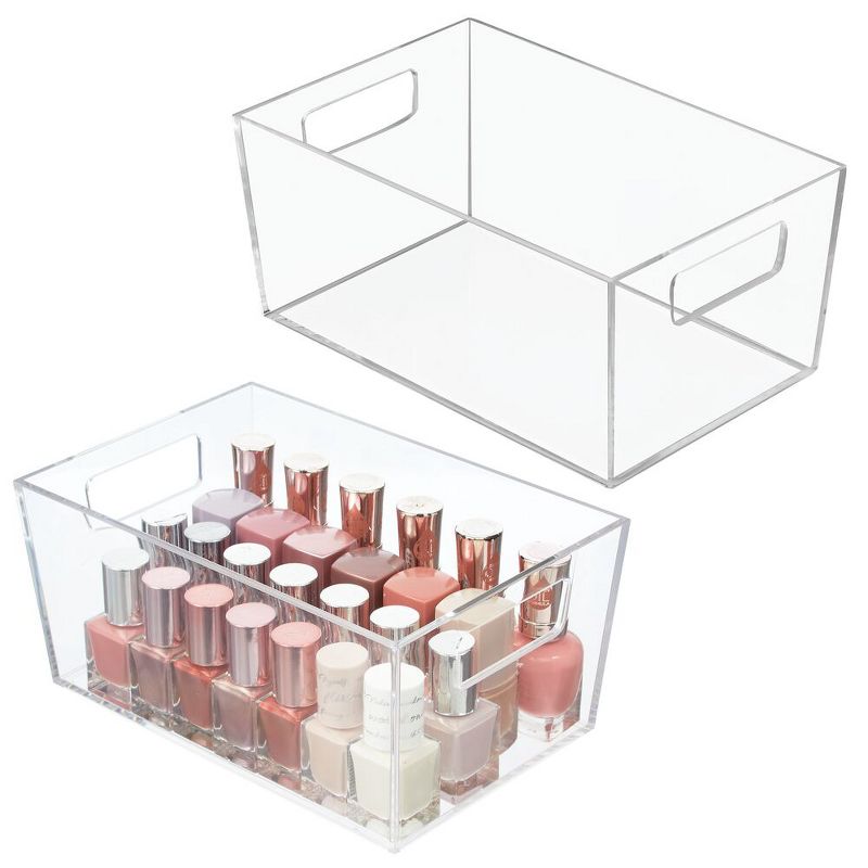 Lakeside Large Clear Plastic Storage Bins for the Kitchen and Home - Set of 3