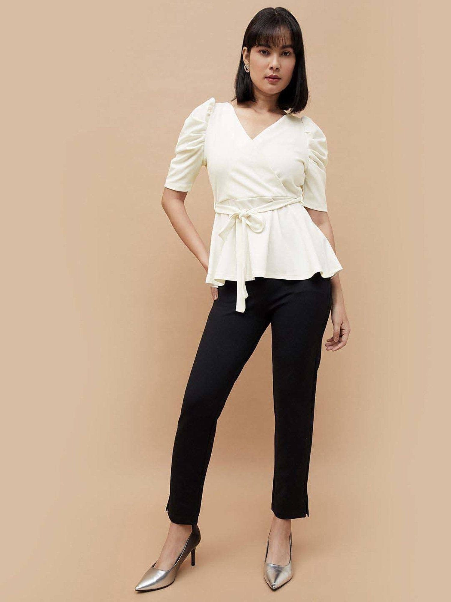 Code by Lifestyle White Regular Fit Top