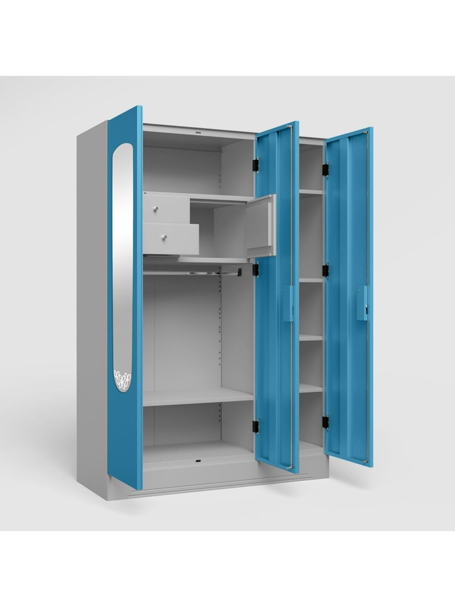 Godrej Interio Ewa Brown Engineered Wood 4 Door Wardrobe