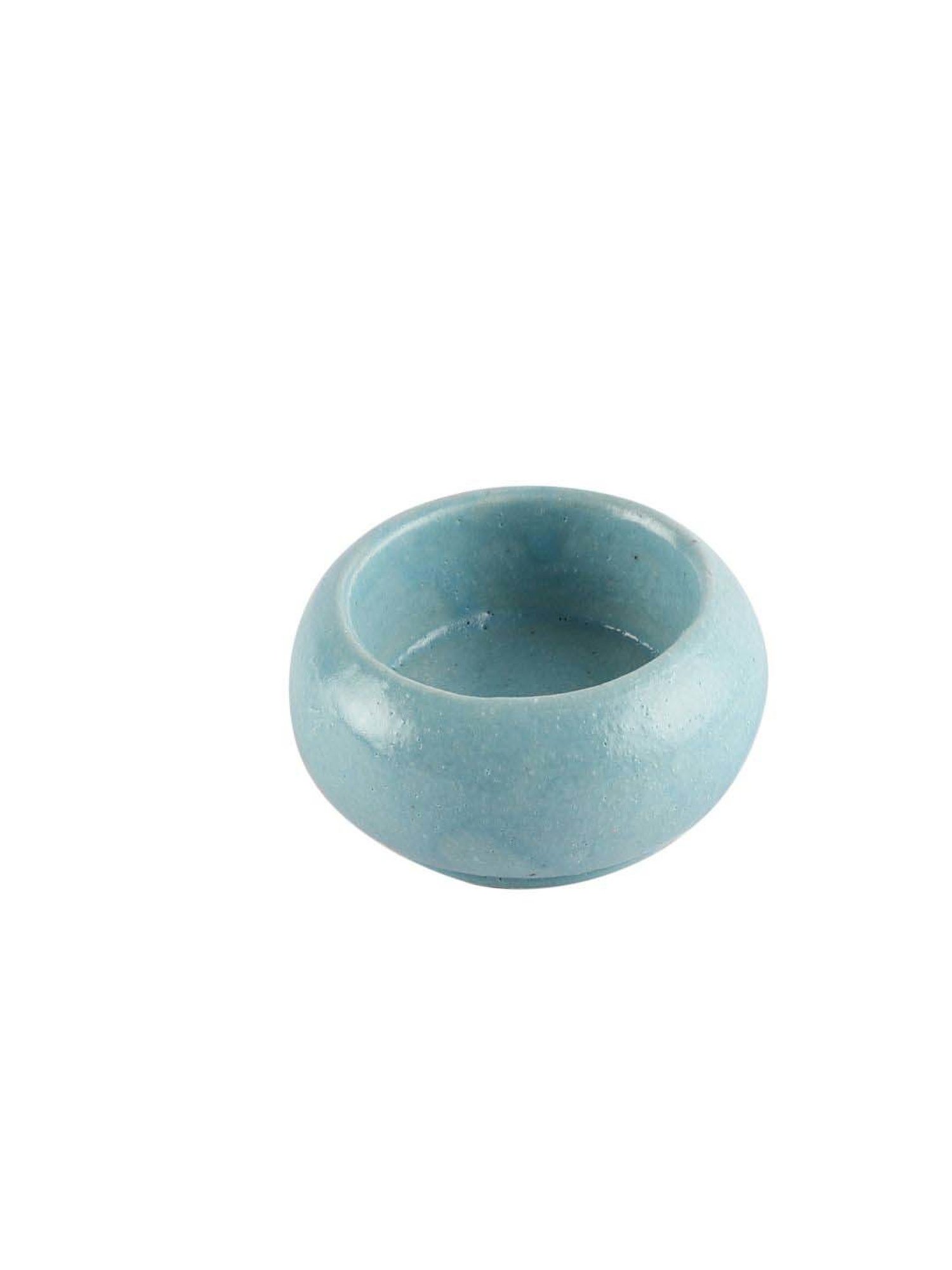 VarEesha Earthen Sparkle Blue Ceramic Tea Light Holder - Set of 10