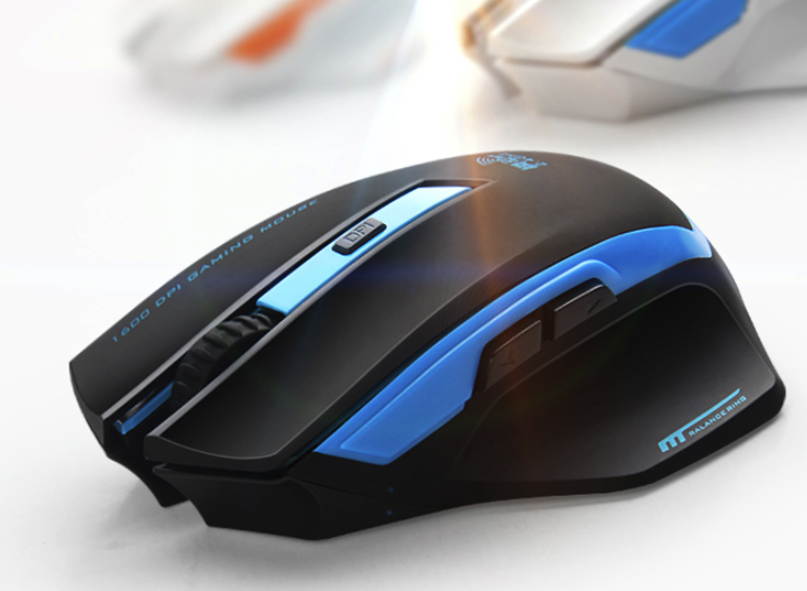 Sunsonny SR-8509 1800DPI Wireless Gaming Mouse with The Nano Receiver (In The Battery Storage) - Blue