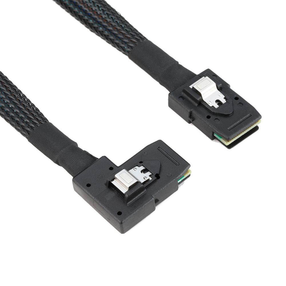 Plugadget 90 degree Right Left angle L type SATA cable Mini SAS Cable Mini SAS 36P to 36 Pin SFF-8087 to SFF8087 HD Data Cable 0.8M