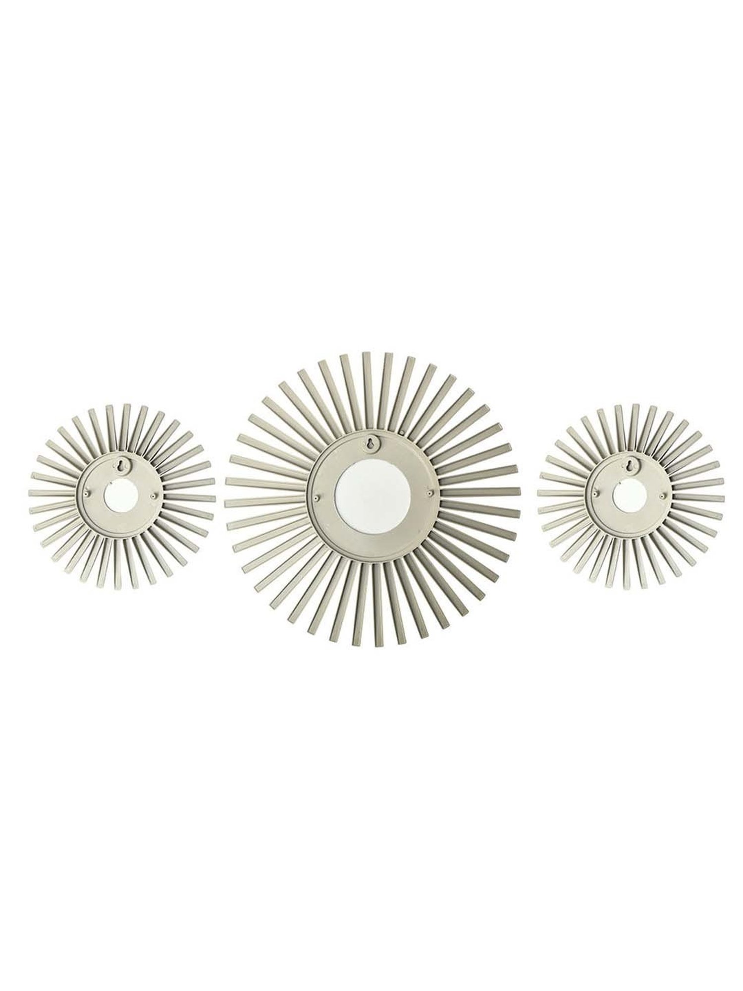 @Home Gold Glass Sunrays Design Decorative Wall Mirror - Set of 3