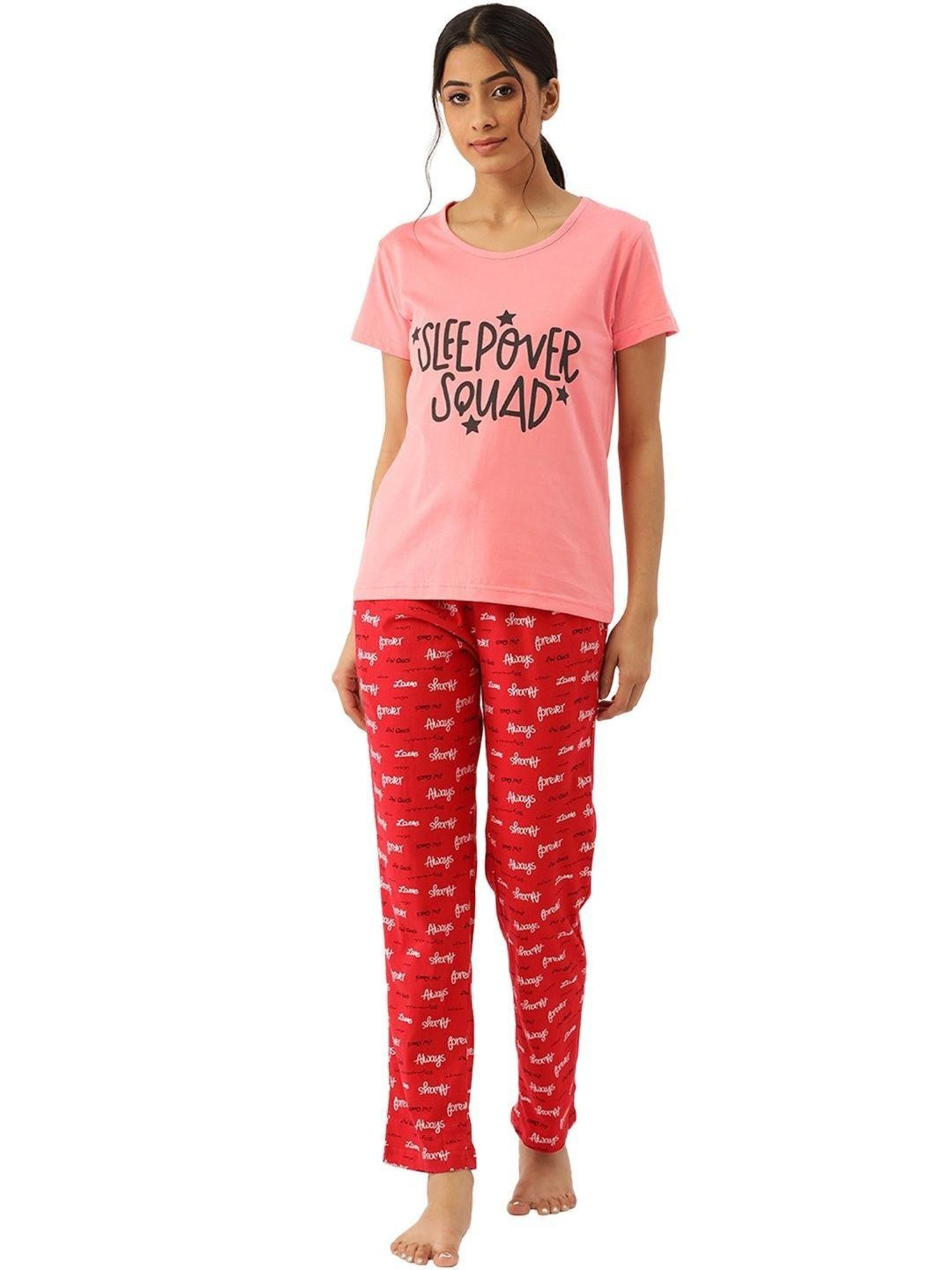 Nite Flite Peach Graphic Print Pajama Set