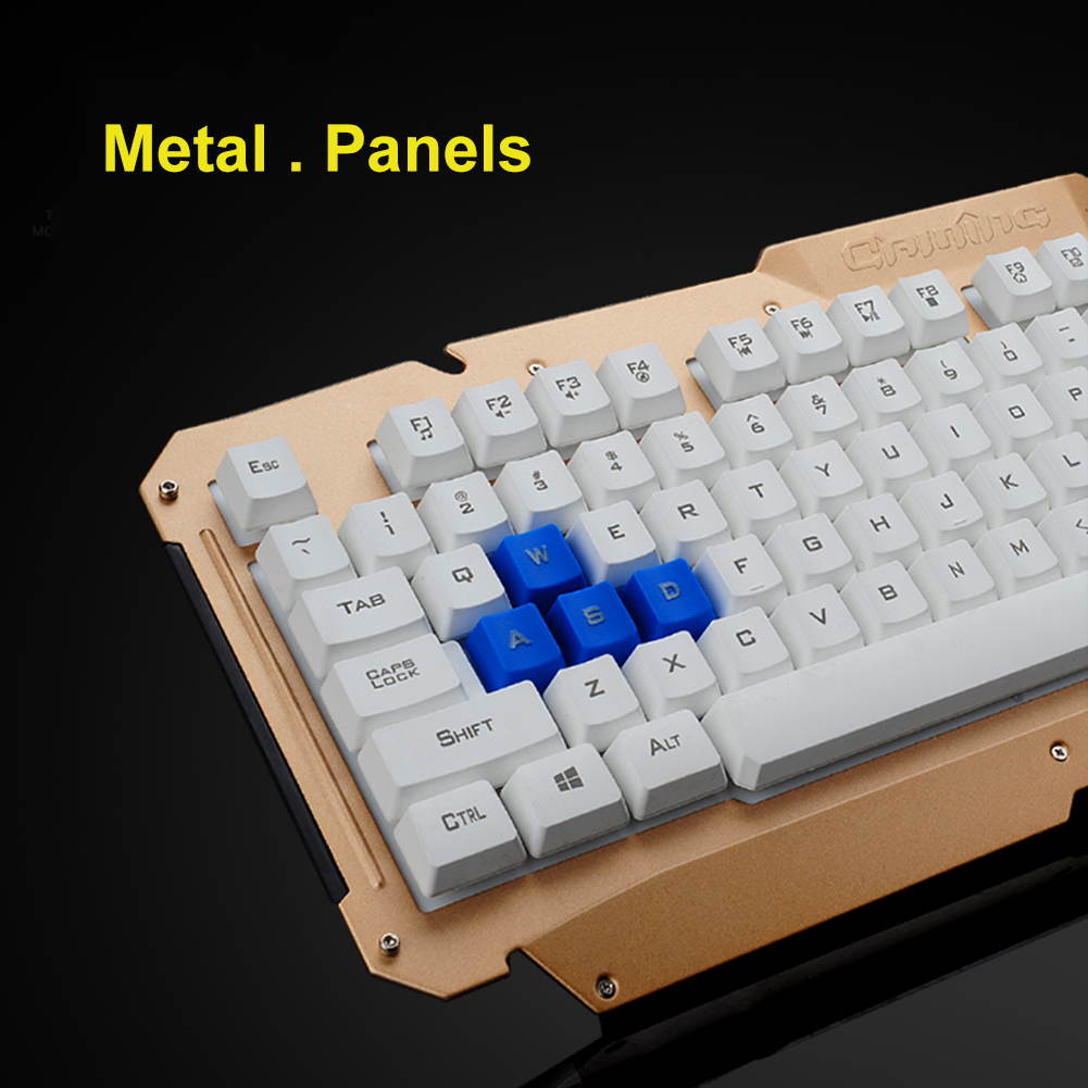 UrChoiceLtd&reg; 2017 HK1600 Gaming Keyboard & Mouse Combo Wireless Keyboards Multimedia Ergonomic Usb Smart Sleep Efficient Metal Waterproofing + 2.4GHz 6 Buttons Gaming Mouse + Mouse Pad Sets