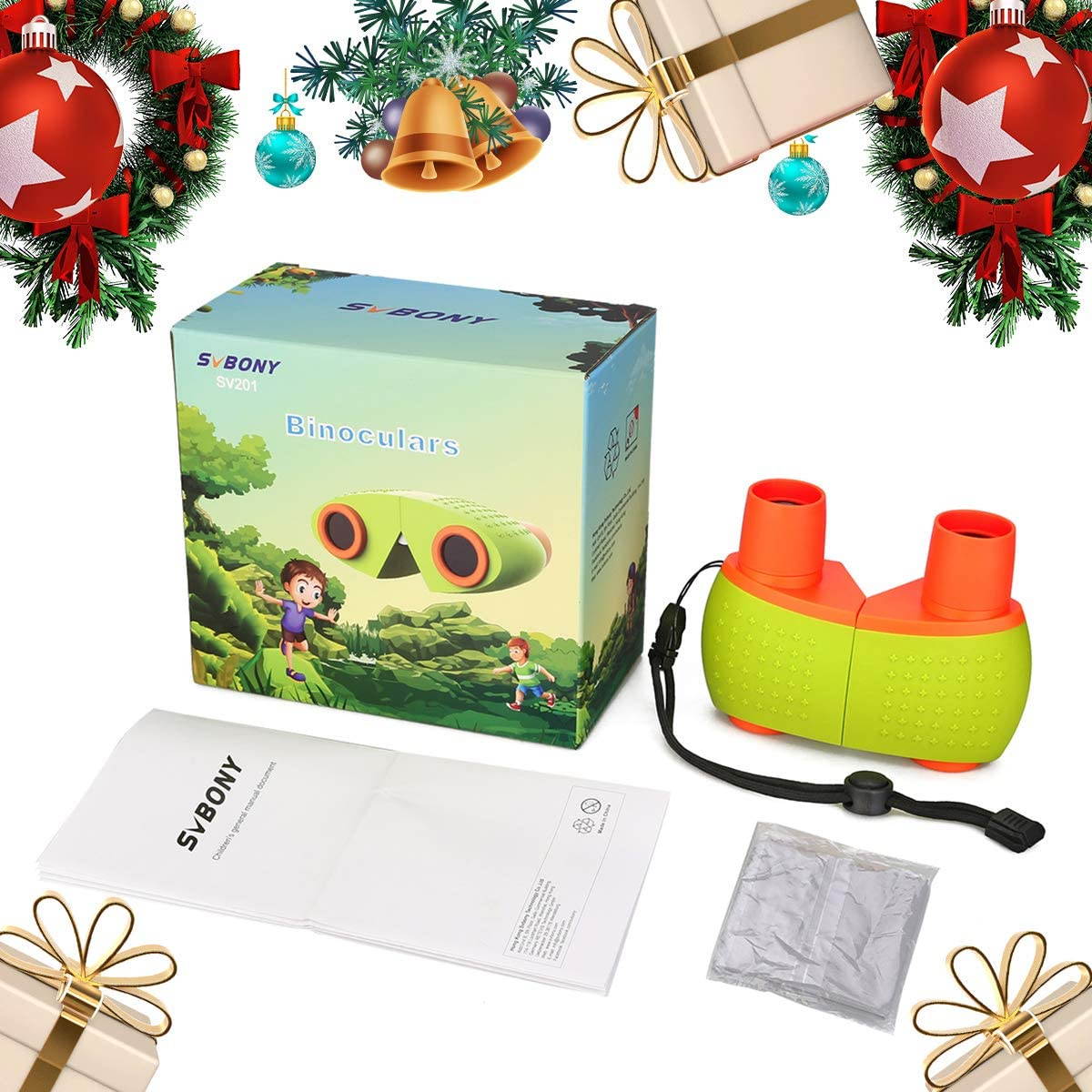 SV201 Binocular for Kids 6x18mm Toys Boys Girls Gift Fixed-Focus Binoculars Spy Camping Gear Learning Outside Play