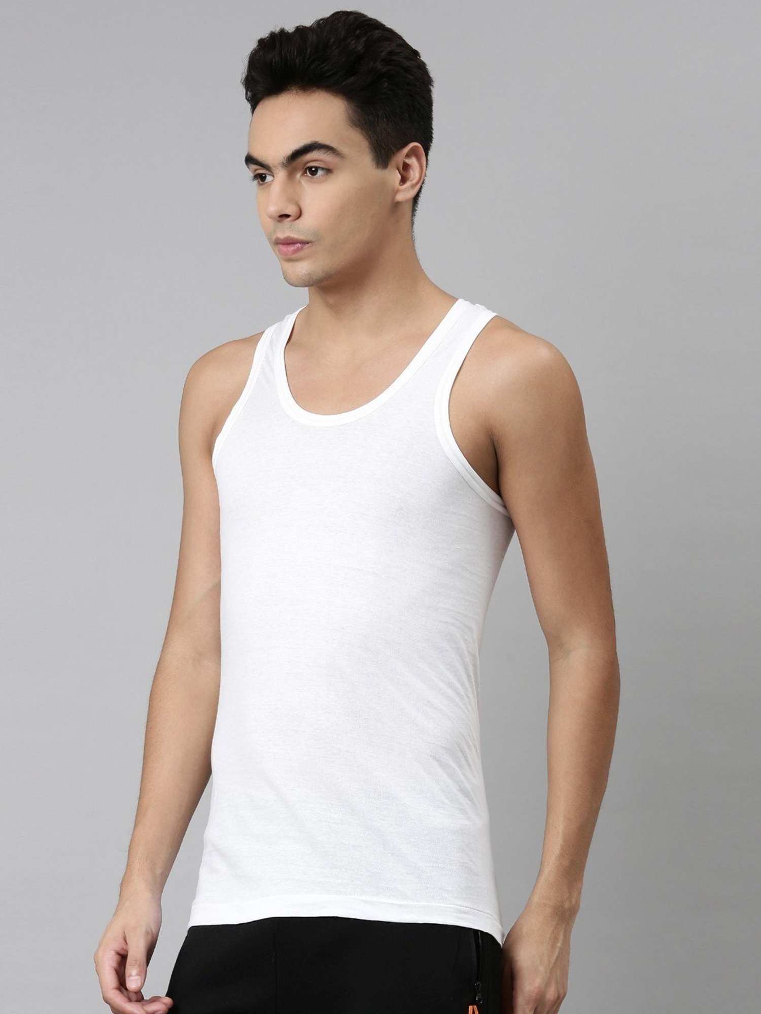 Dixcy Josh White Cotton Regular Fit Vest - Pack Of 5