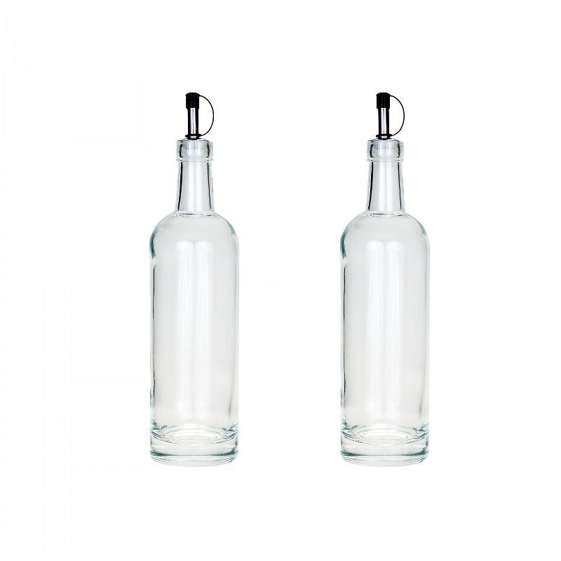 Amici Home Fortuna Oil Bottle with Pourer, Set of 2, 18oz